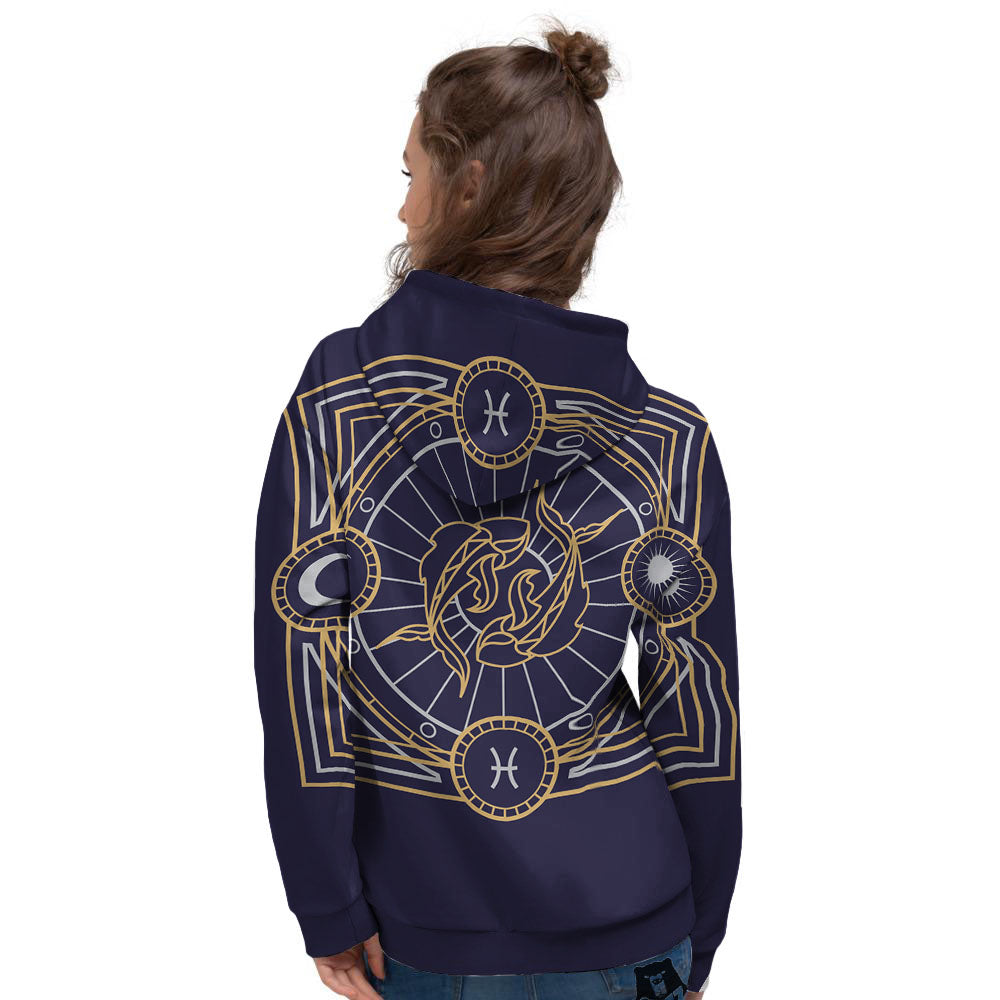 Signs Astrological And Pisces Print Women's Hoodie-grizzshop