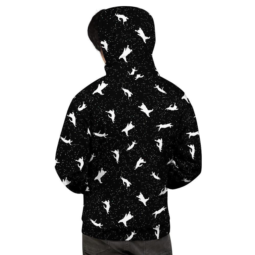 Silhouette Cat Print Men's Hoodie-grizzshop