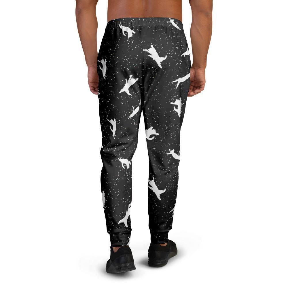 Silhouette Cat Print Men's Joggers-grizzshop