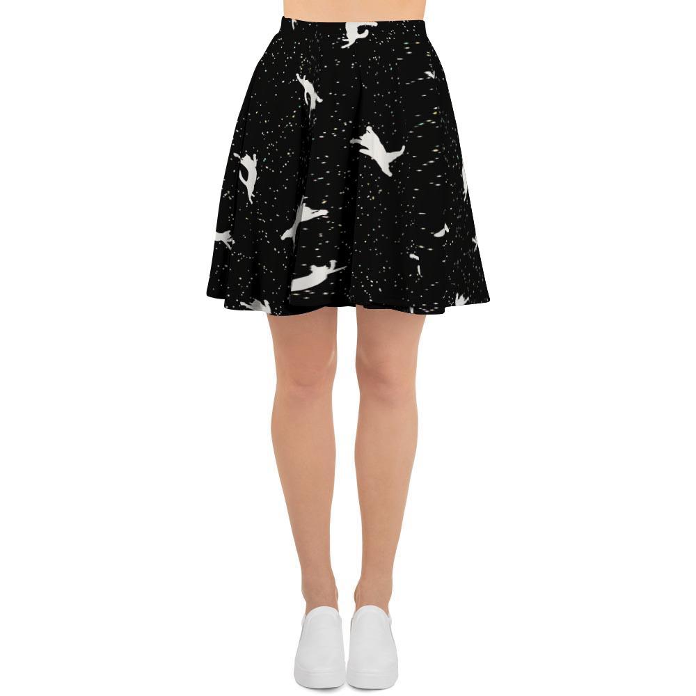 Silhouette Cat Print Women's Skirt-grizzshop