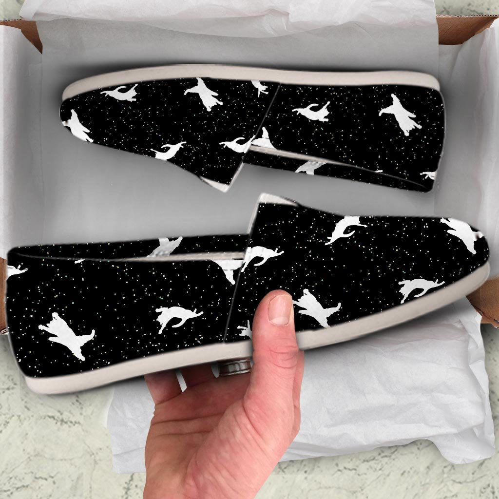 Silhouette Cat Print Canvas Shoes-grizzshop