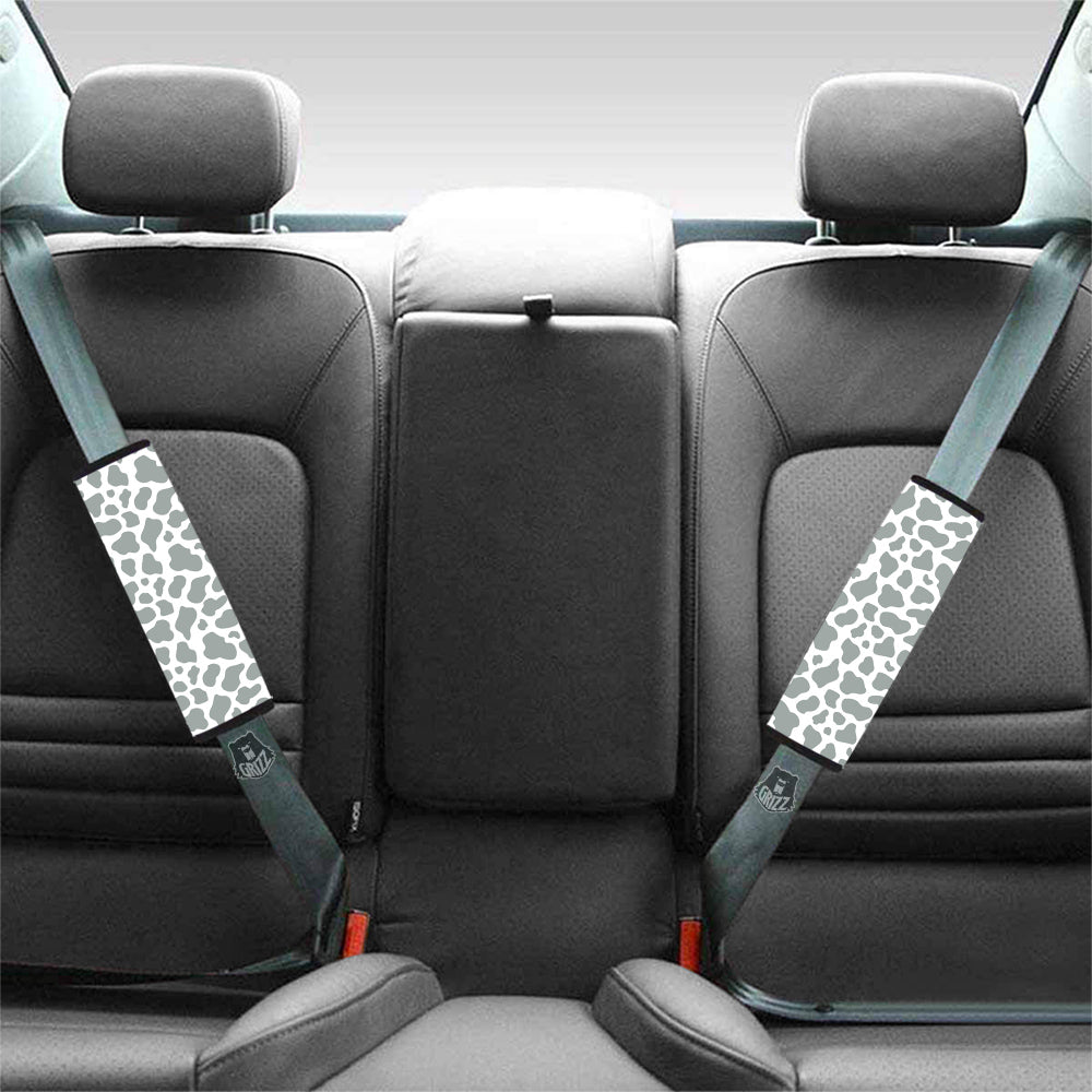 Silver Cow Print Pattern Car Seat Belt Cover-grizzshop