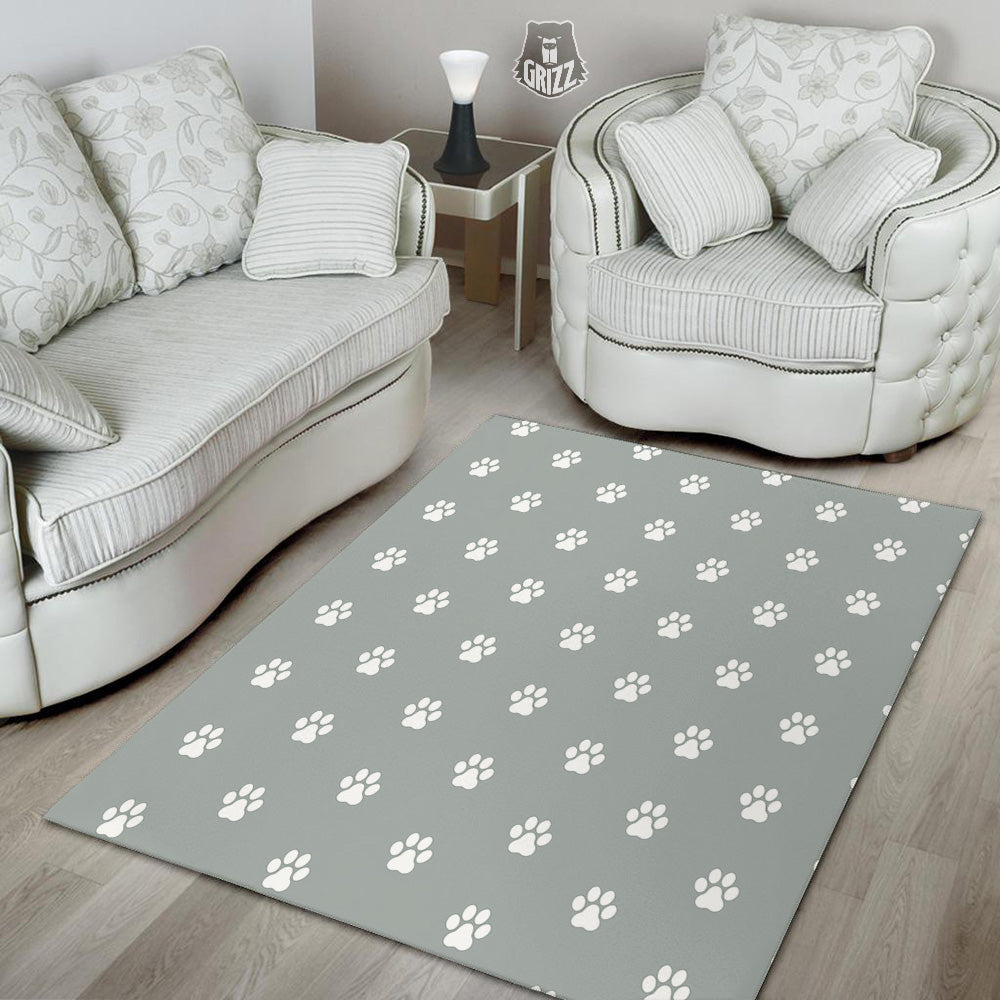 Silver Paw Print Floor Mat-grizzshop