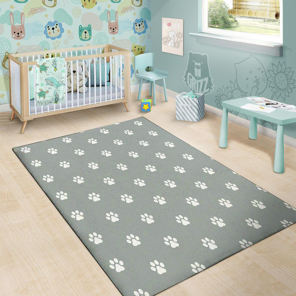 Silver Paw Print Floor Mat-grizzshop