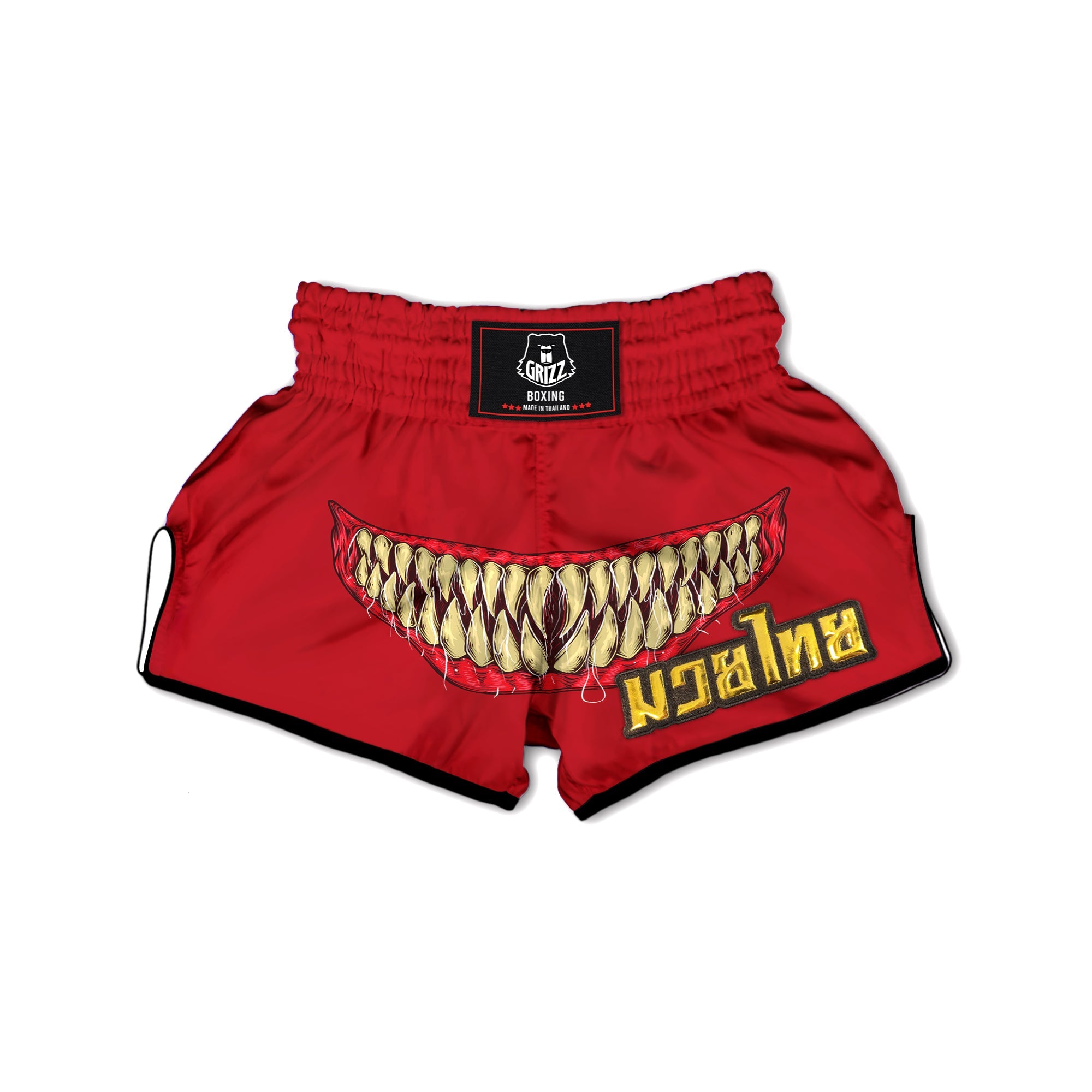 Sinister Smile Print Muay Thai Boxing Shorts-grizzshop