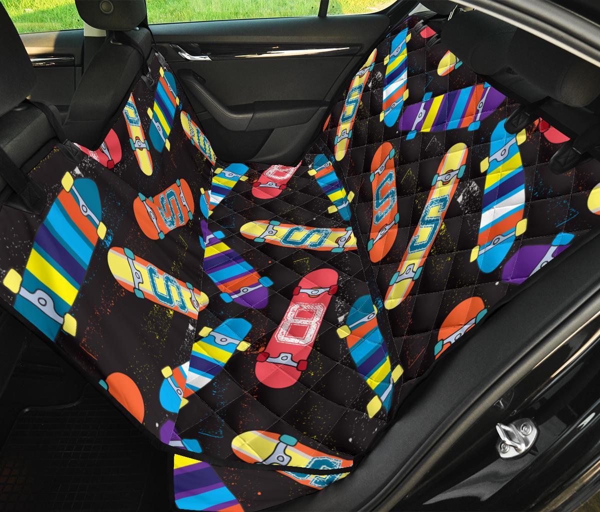 Skateboard Colorful Pattern Print Pet Car Seat Cover-grizzshop