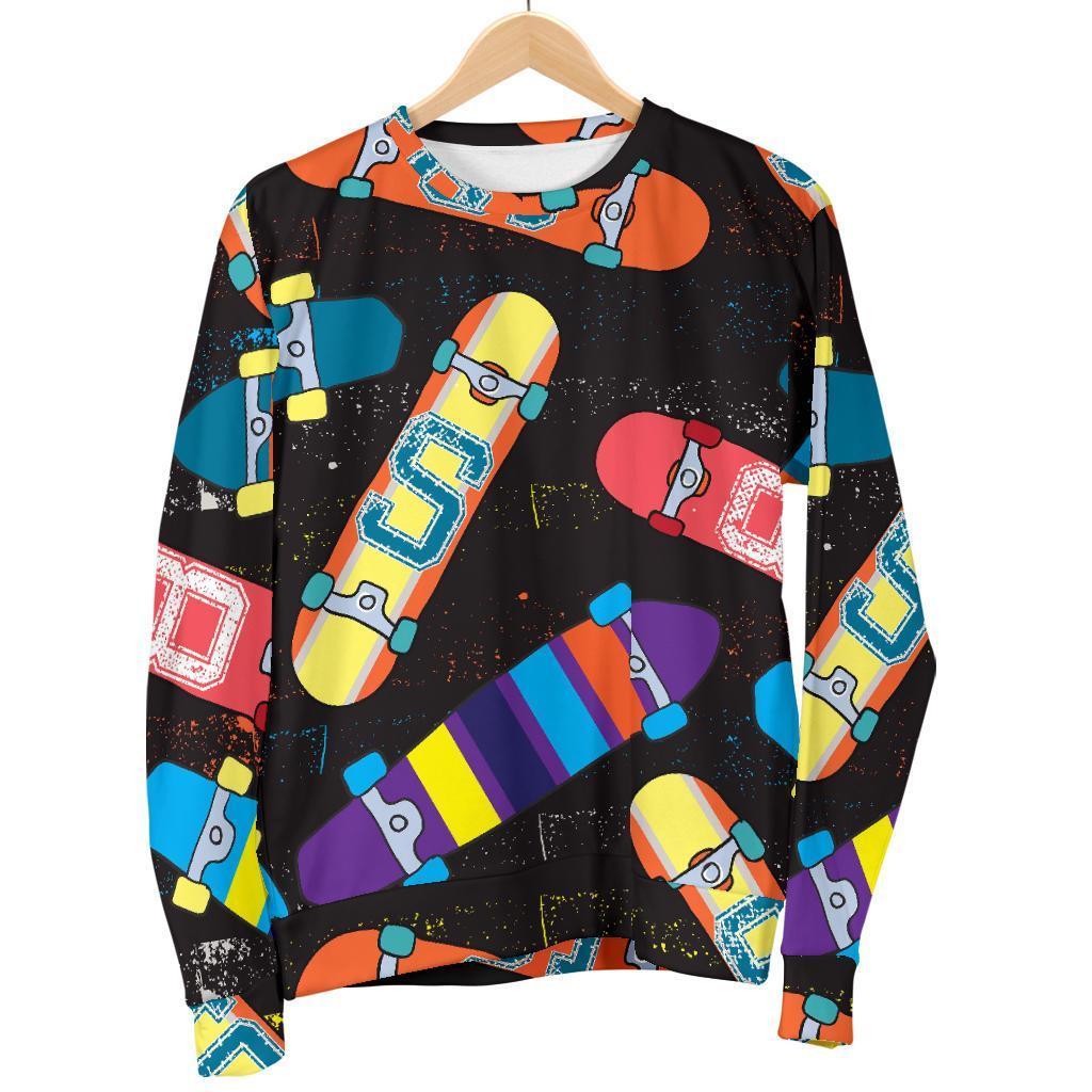 Skateboard Colorful Pattern Print Women's Sweatshirt-grizzshop