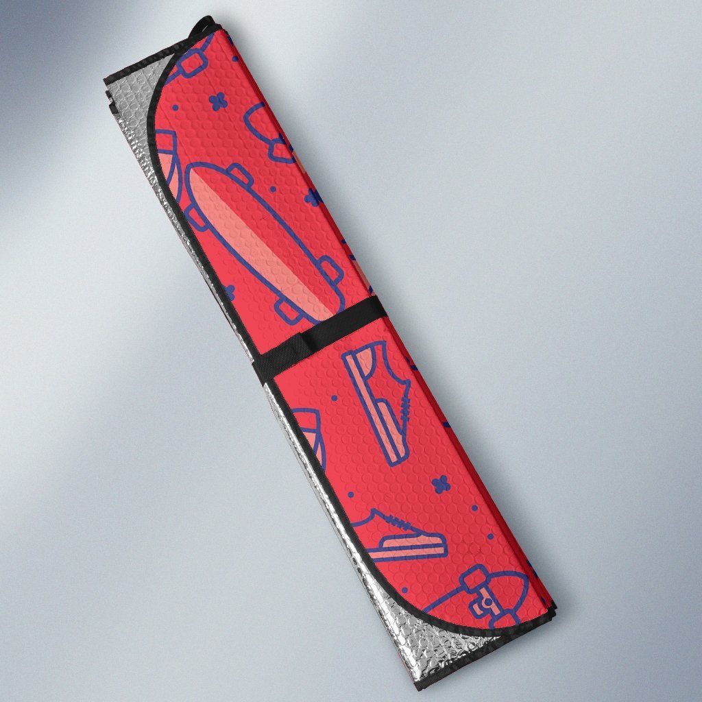 Skateboard Pattern Print Car Sun Shade-grizzshop