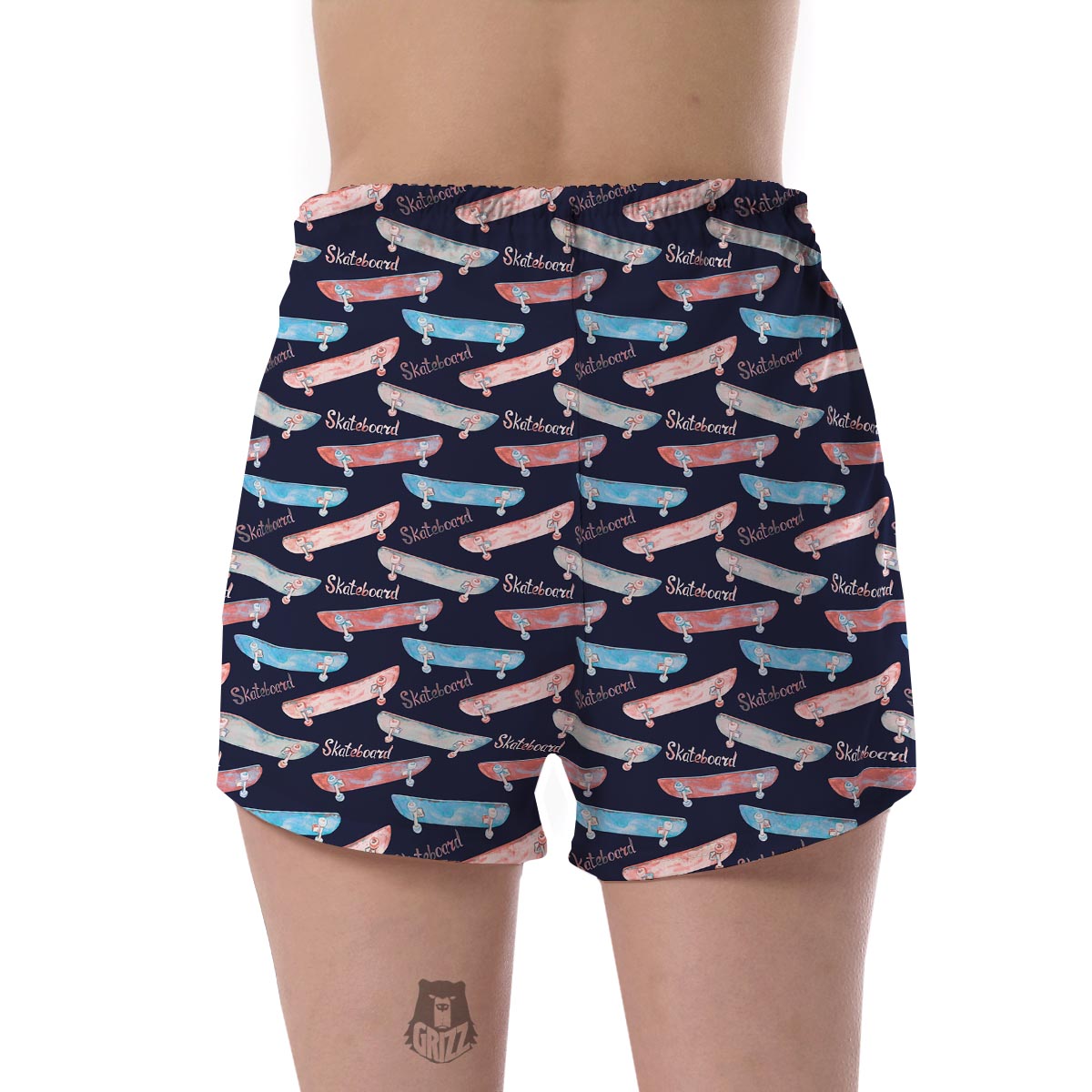 Skateboard Print Pattern Women's Shorts-grizzshop