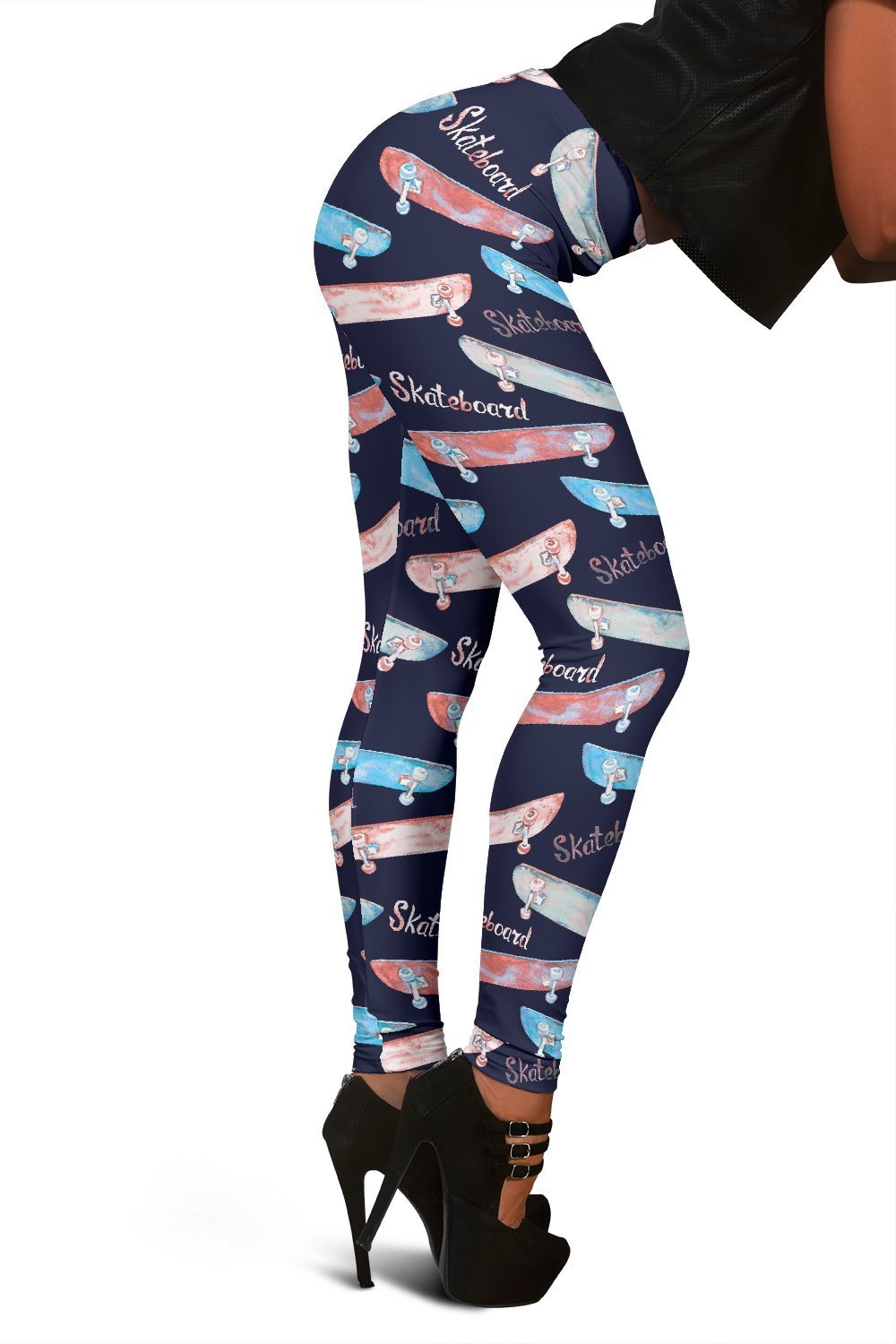 Skateboard Print Pattern Women Leggings-grizzshop