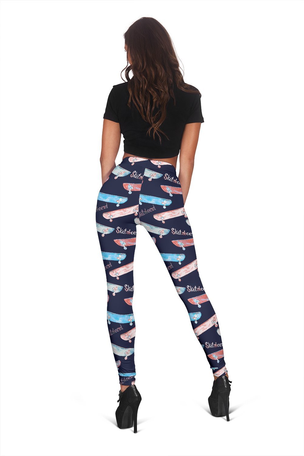 Skateboard Print Pattern Women Leggings-grizzshop