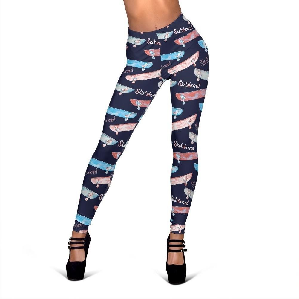 Skateboard Print Pattern Women Leggings-grizzshop