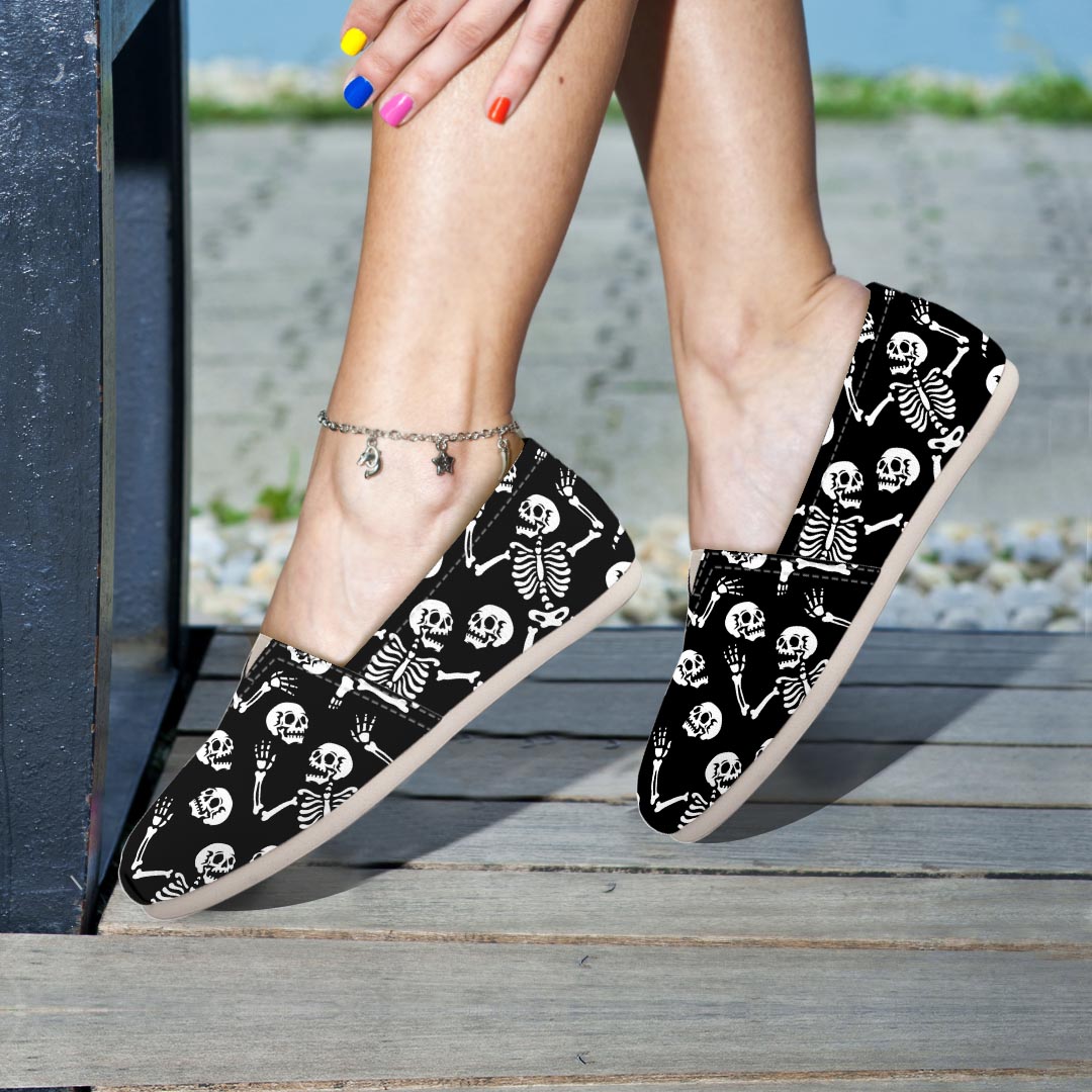 Skeleton Dancing Halloween Canvas Shoes-grizzshop