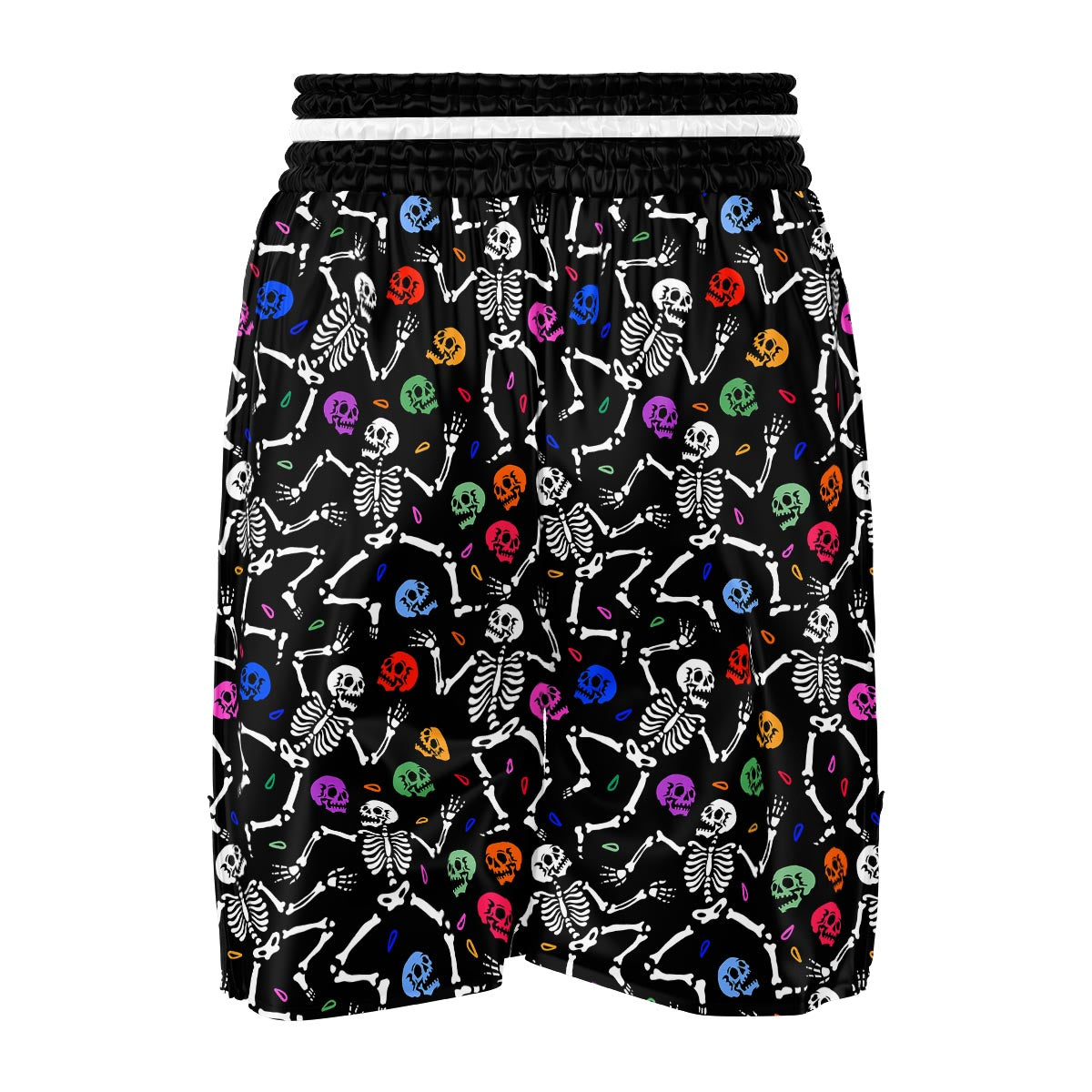 Skeleton Dancing Trippy Print Pattern Boxing Shorts-grizzshop