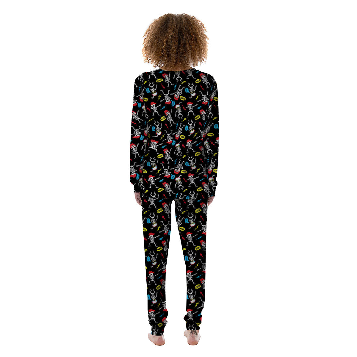 Skeleton Party Fun Print Pattern Women's Pajamas-grizzshop