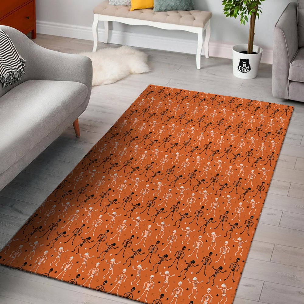 Skeleton Party Halloween Print Pattern Floor Mat-grizzshop