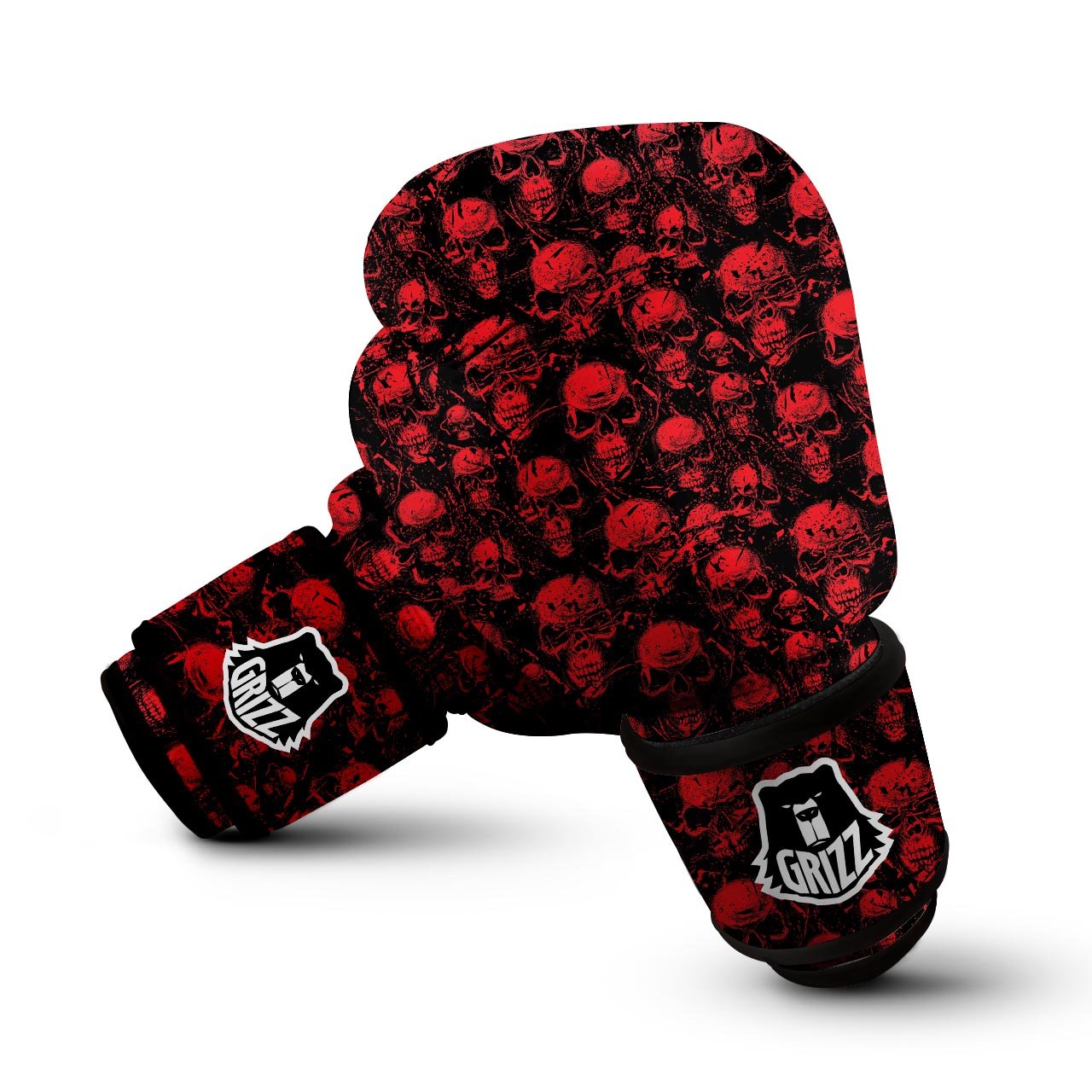 Skeleton Scary Print Pattern Boxing Gloves-grizzshop