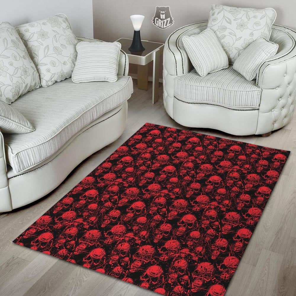 Skeleton Scary Print Pattern Floor Mat-grizzshop