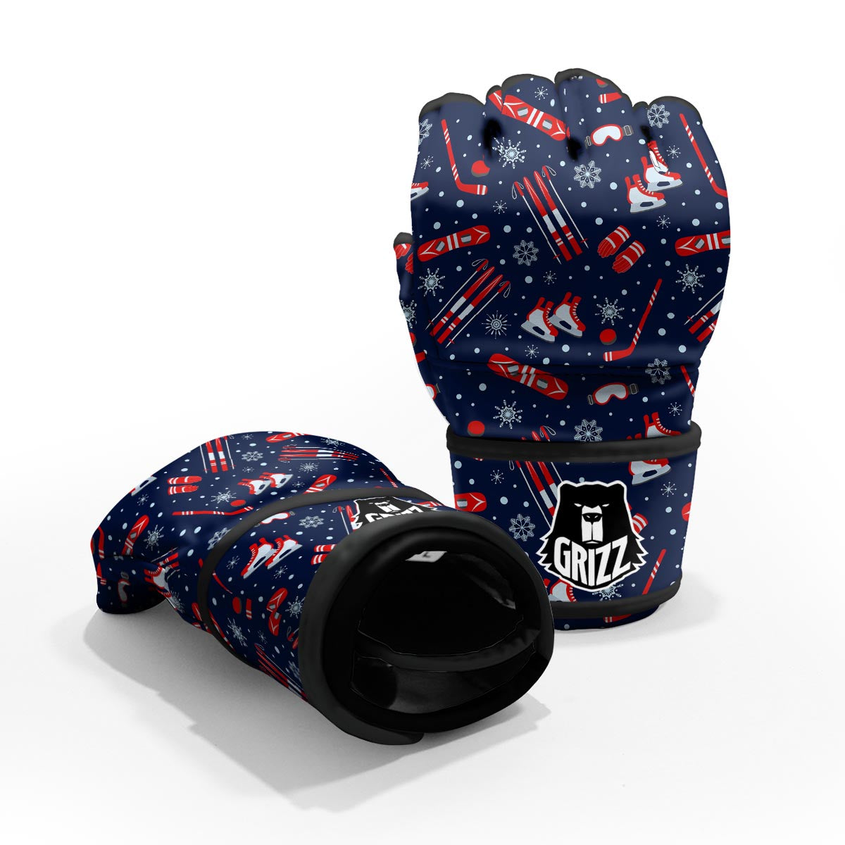 Skiing Equipment Print Pattern MMA Gloves-grizzshop