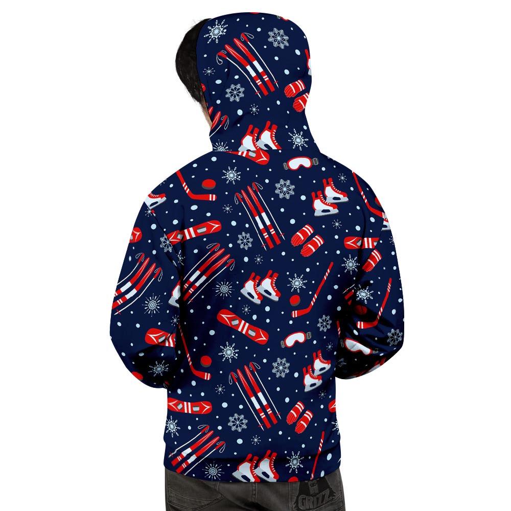 Skiing Equipment Print Pattern Men's Hoodie-grizzshop