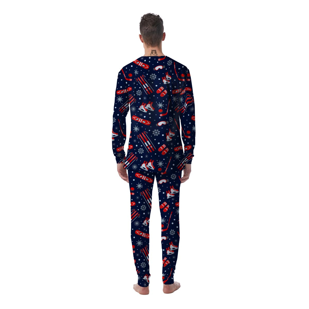 Skiing Equipment Print Pattern Men's Pajamas-grizzshop