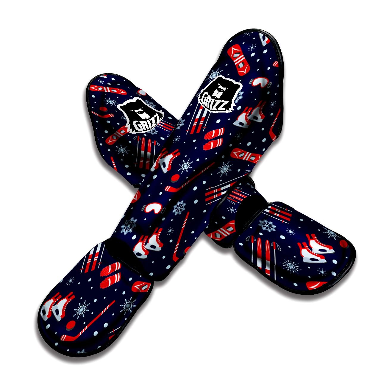 Skiing Equipment Print Pattern Muay Thai Shin Guards-grizzshop