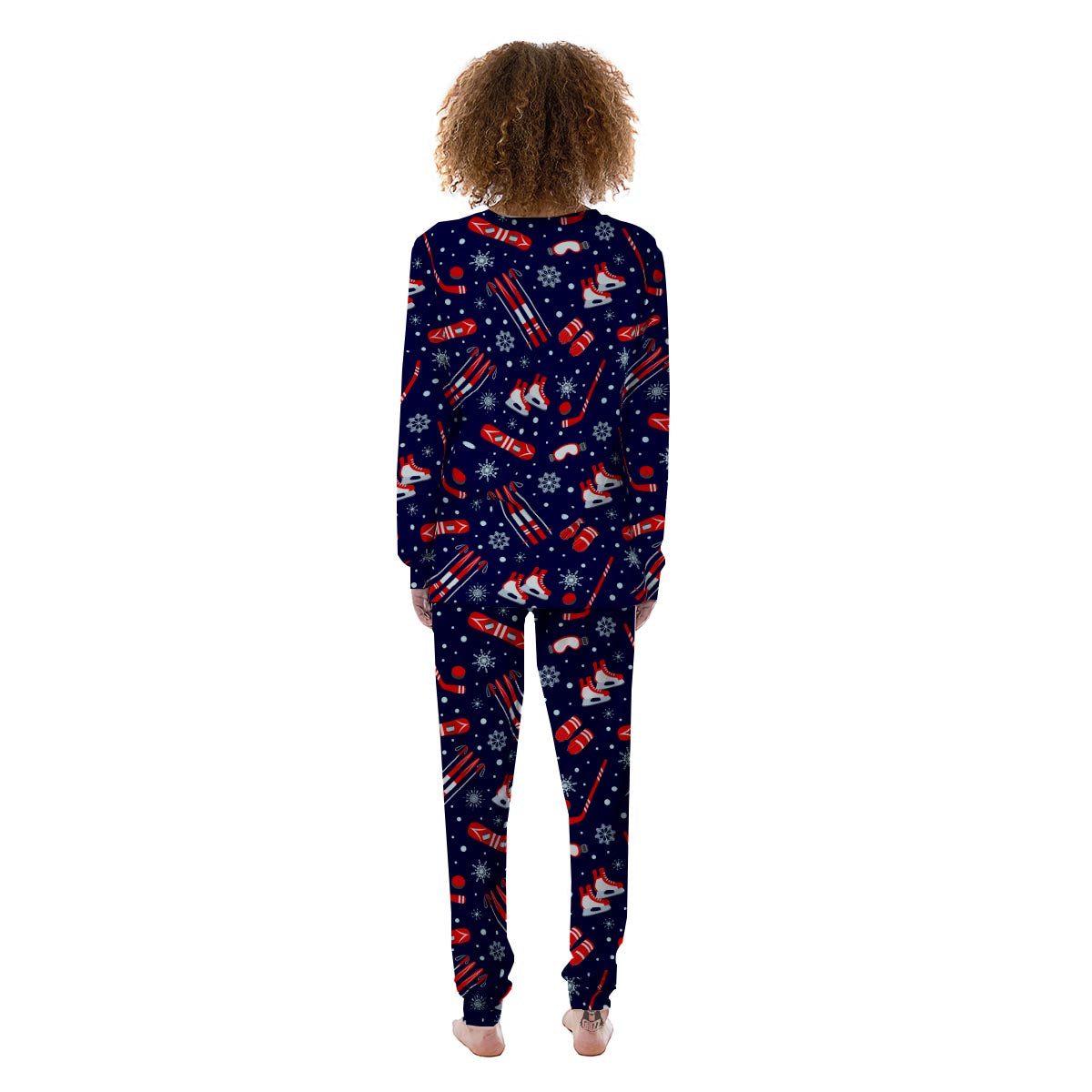 Skiing Equipment Print Pattern Women's Pajamas-grizzshop