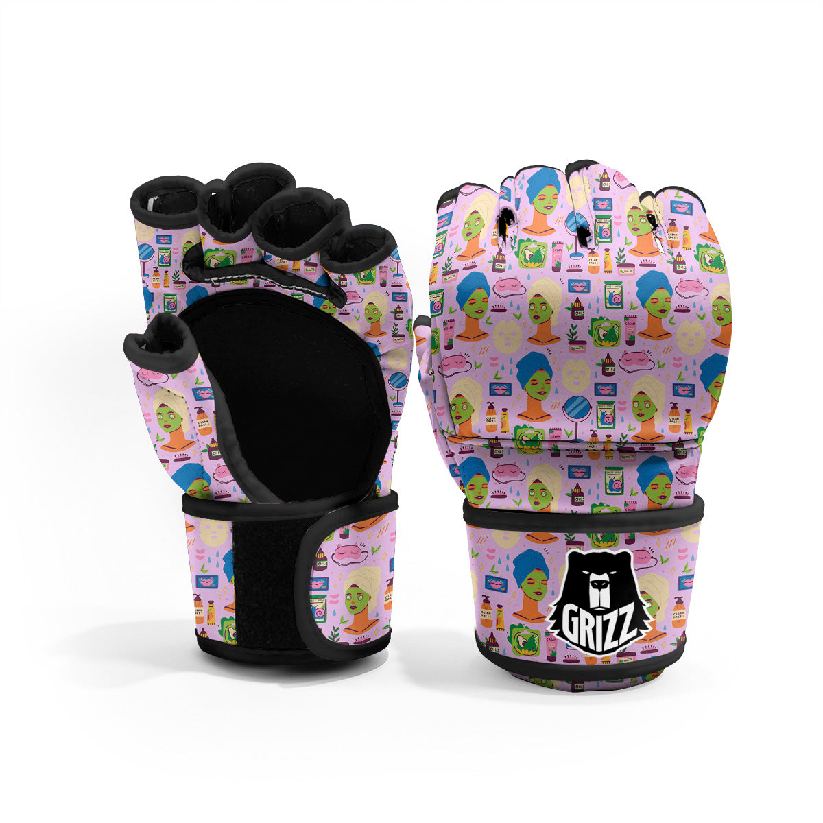 Skin Care And Face Care Print Pattern MMA Gloves-grizzshop