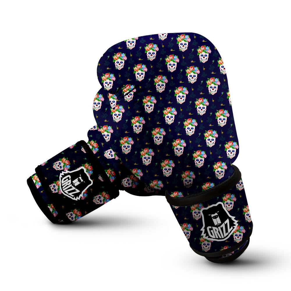 Skull Calavera Girl Print Pattern Boxing Gloves-grizzshop