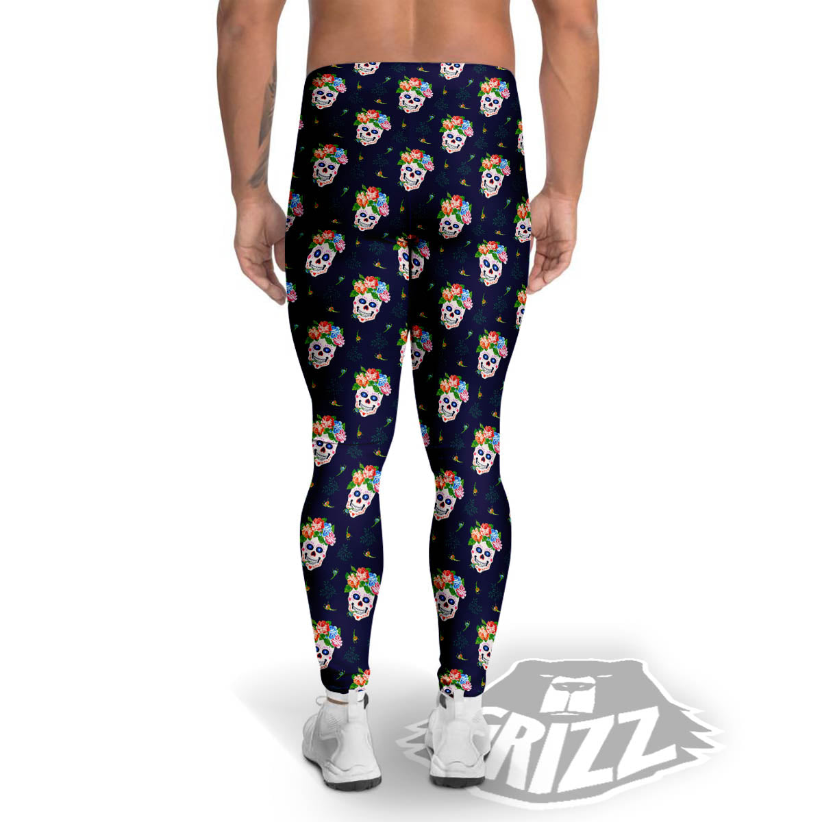 Skull Calavera Girl Print Pattern Men's Leggings-grizzshop