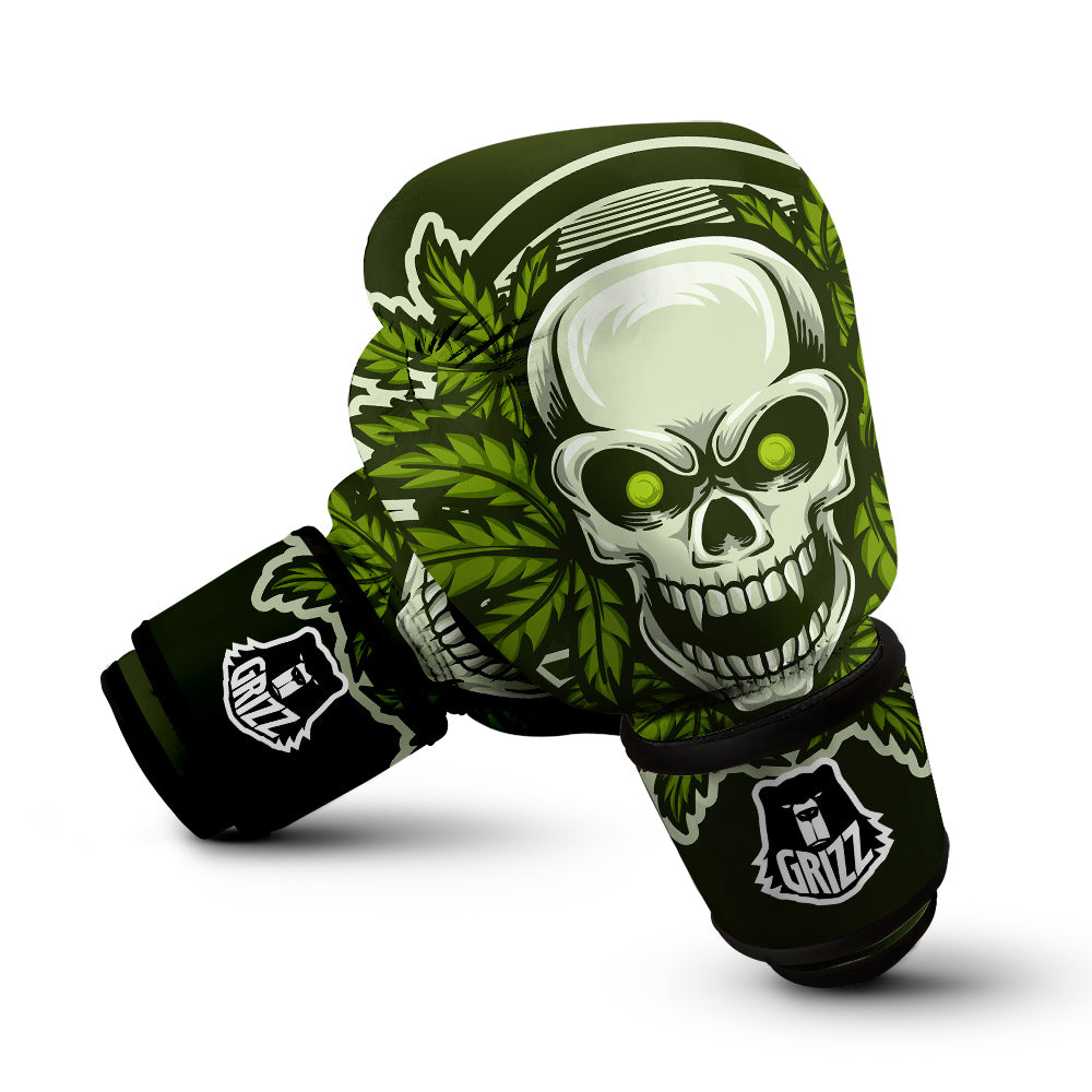 Skull Cannabis Print Boxing Gloves-grizzshop
