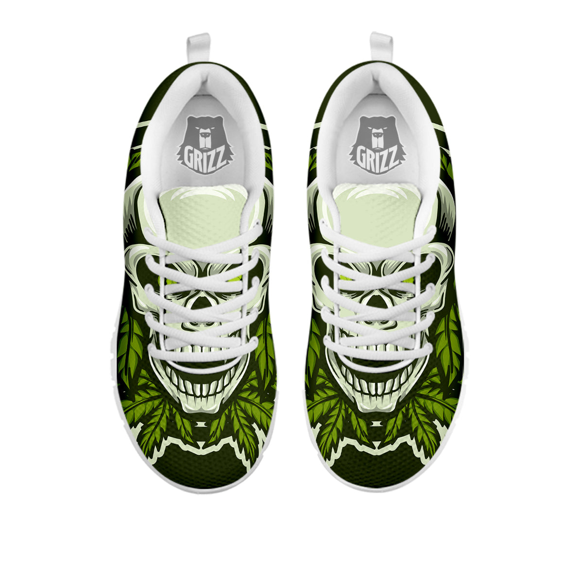Skull Cannabis Print White Sneaker-grizzshop
