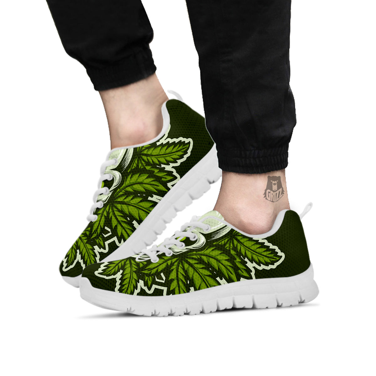 Skull Cannabis Print White Sneaker-grizzshop