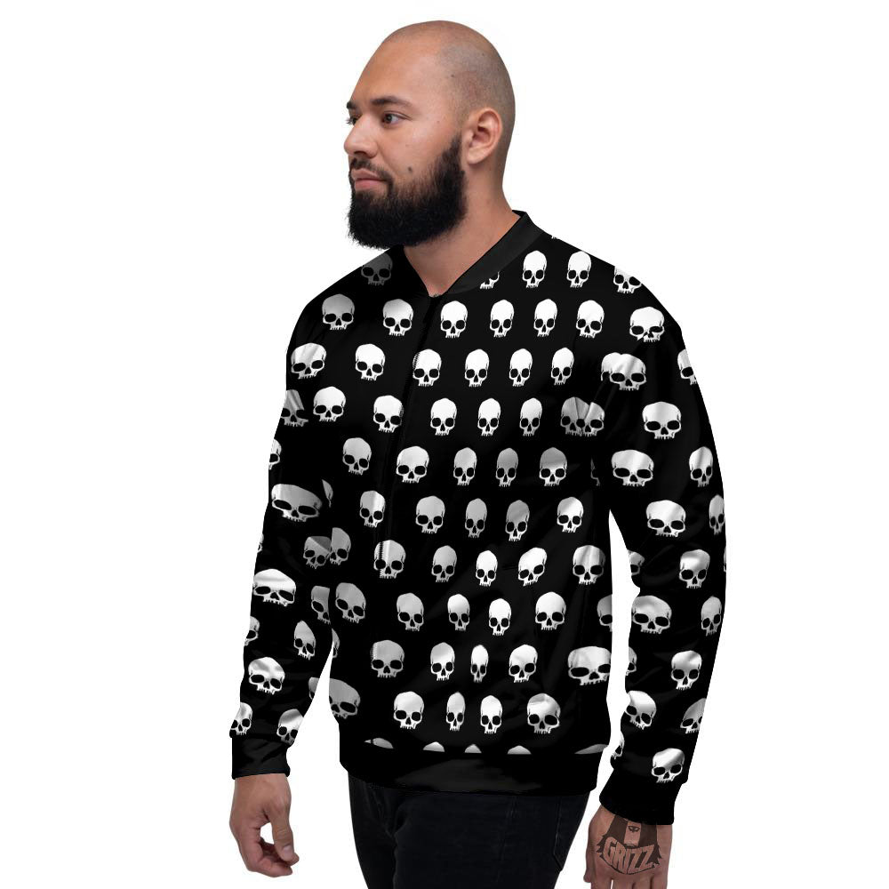 Skull Emo Print Pattern Men's Bomber Jacket-grizzshop