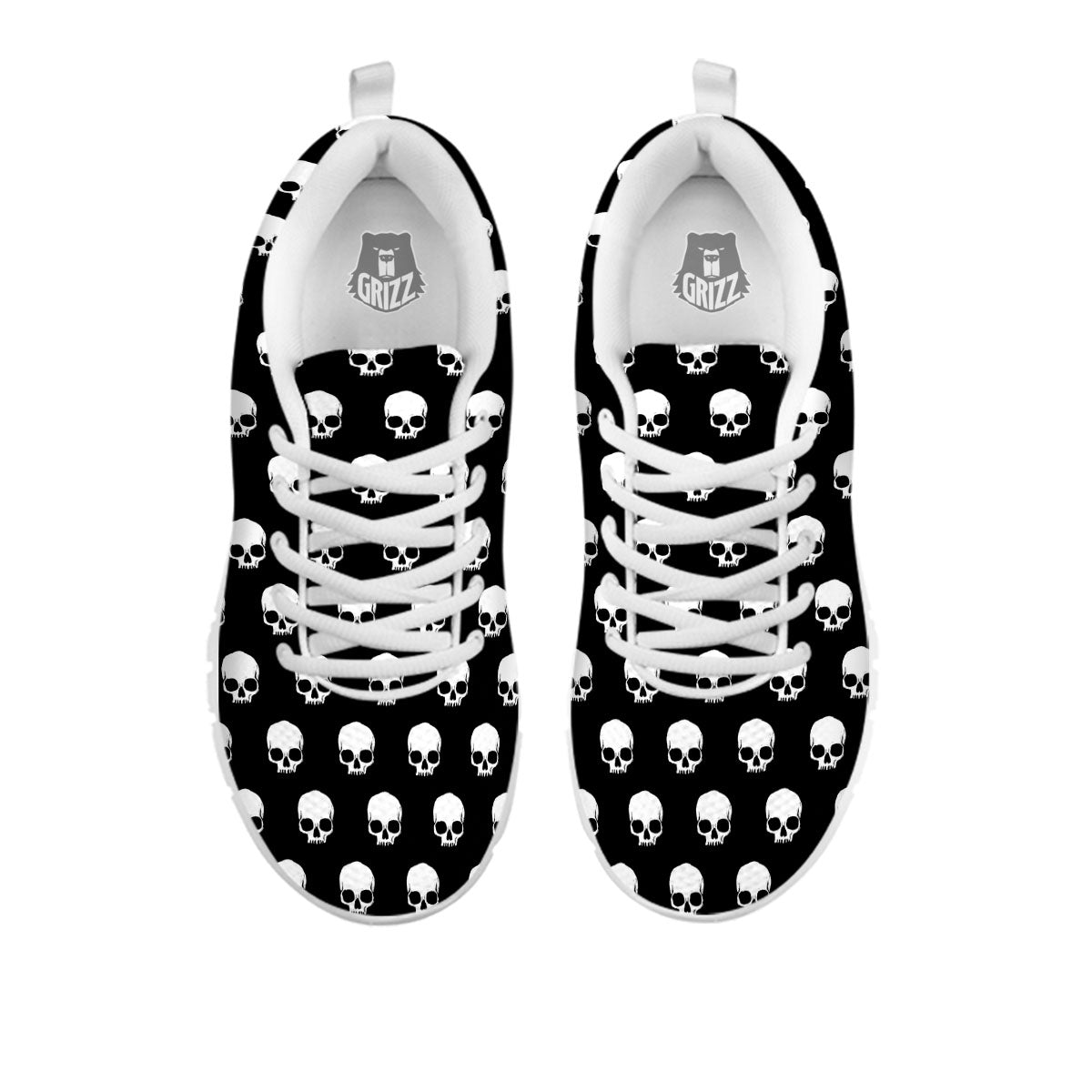 Skull Emo Print Pattern White Sneaker-grizzshop