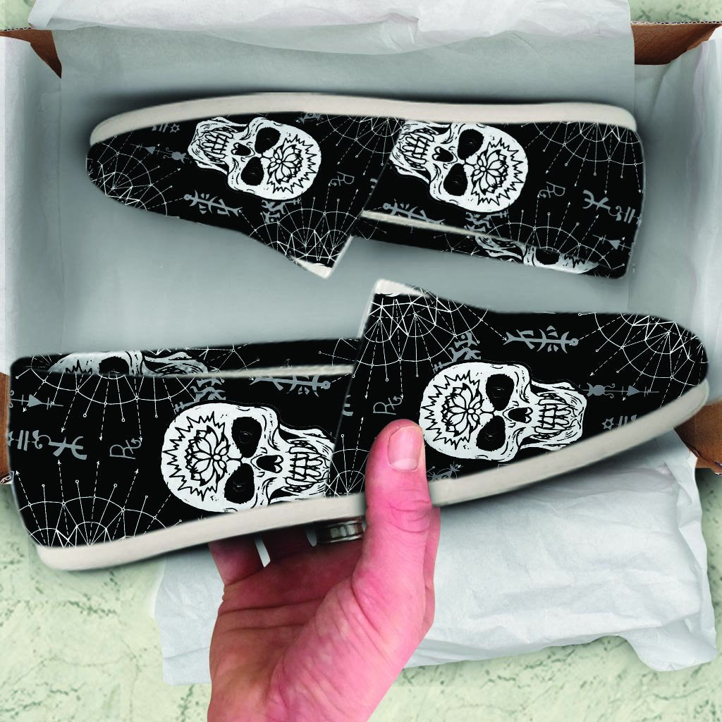 Skull Gothic Witch Canvas Shoes-grizzshop