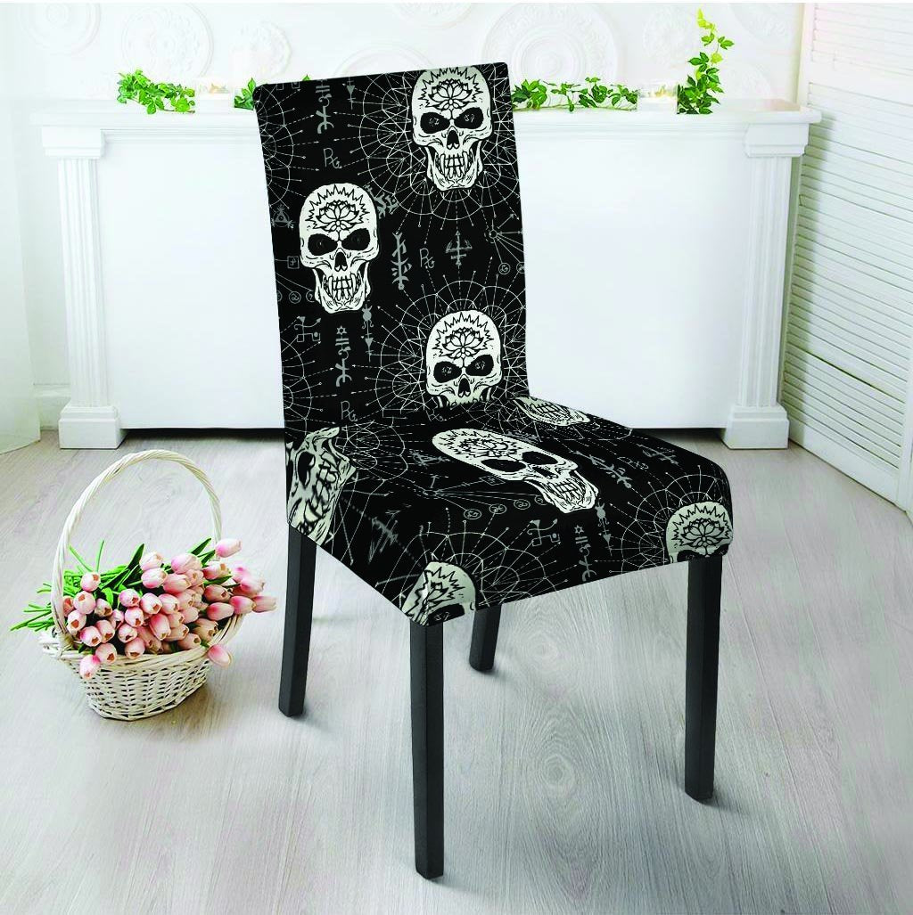 Skull Gothic Witch Chair Cover-grizzshop