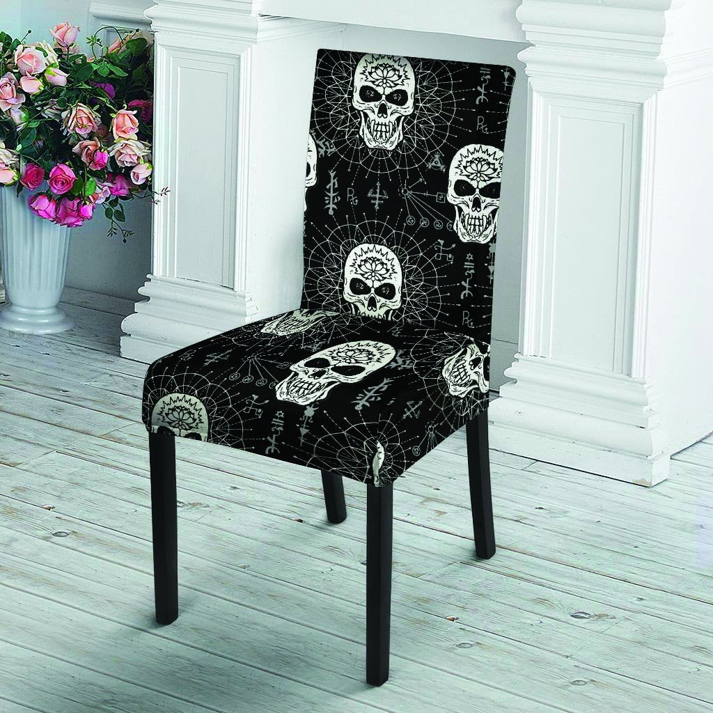 Skull Gothic Witch Chair Cover-grizzshop