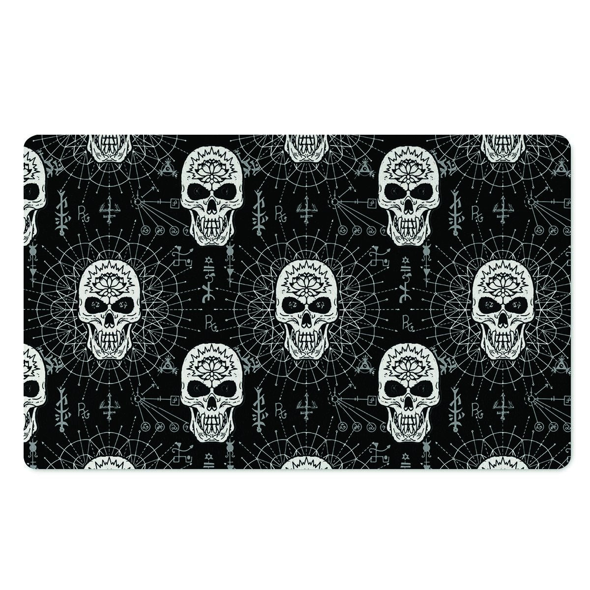 Skull Gothic Witch Door Mat-grizzshop