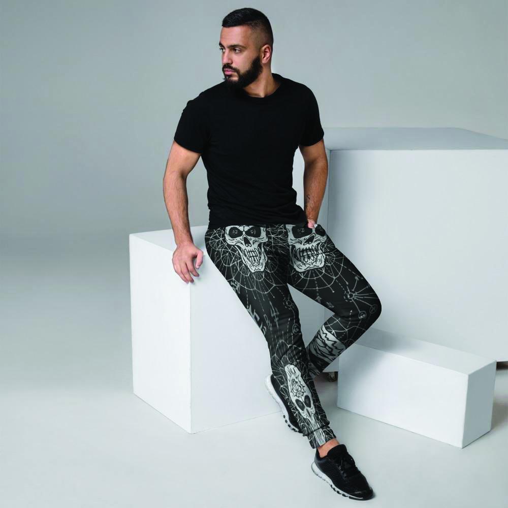 Skull Gothic Witch Men's Joggers-grizzshop