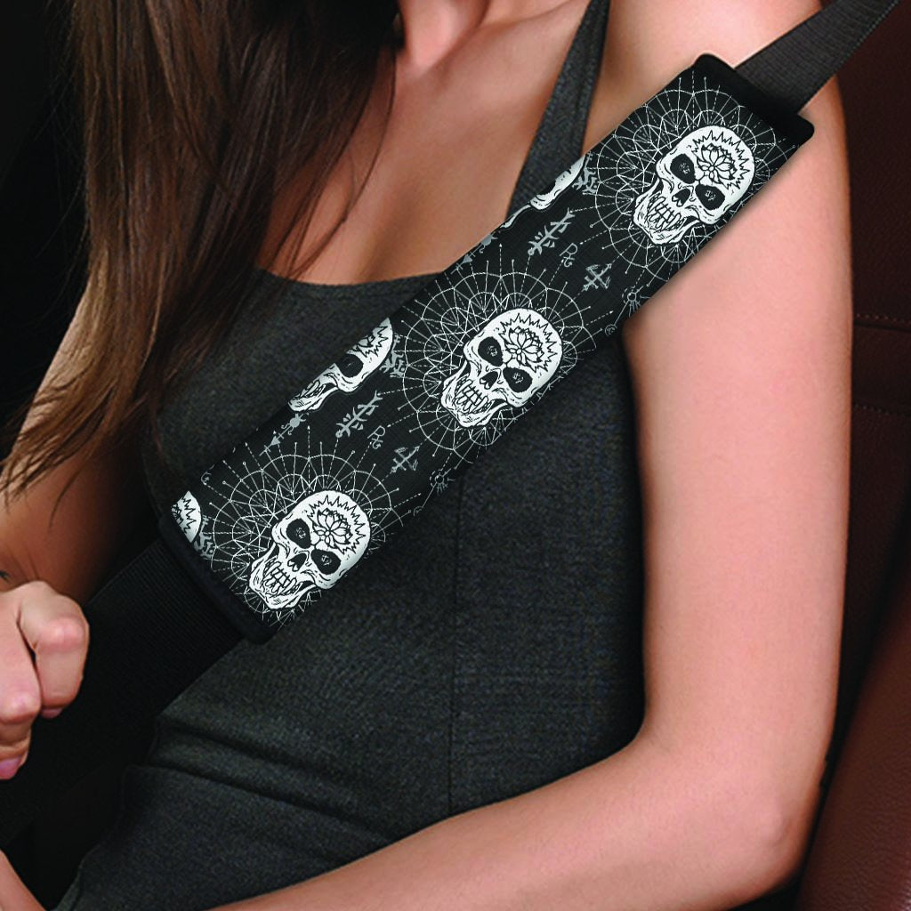 Skull Gothic Witch Seat Belt Cover-grizzshop
