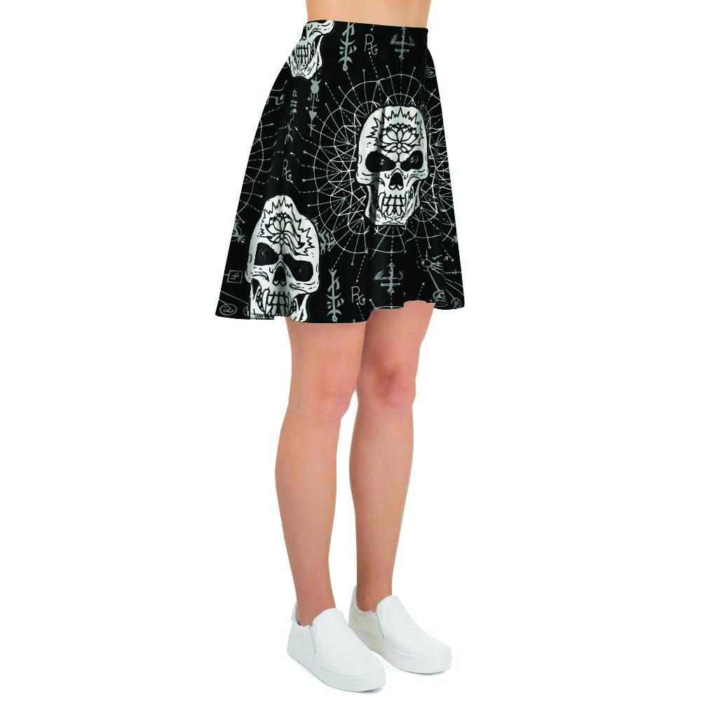 Skull Gothic Witch Women's Skirt-grizzshop