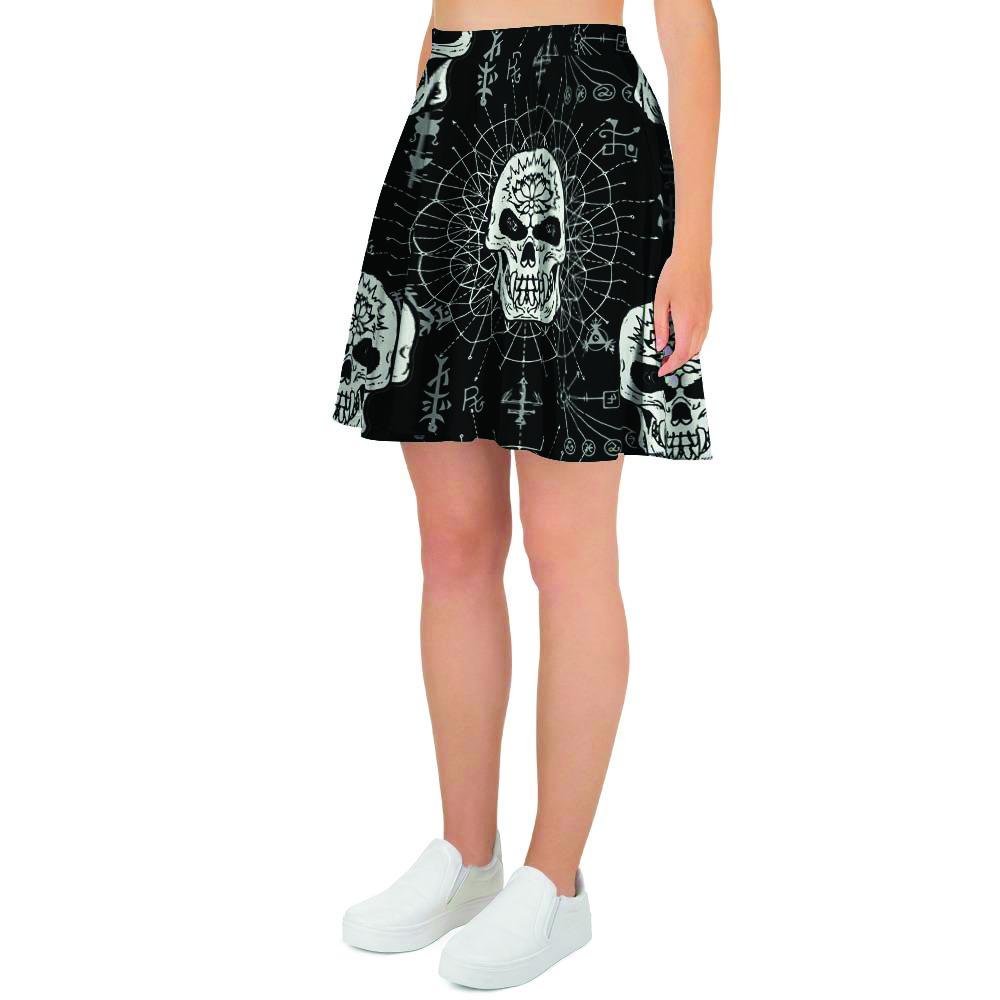 Skull Gothic Witch Women's Skirt-grizzshop