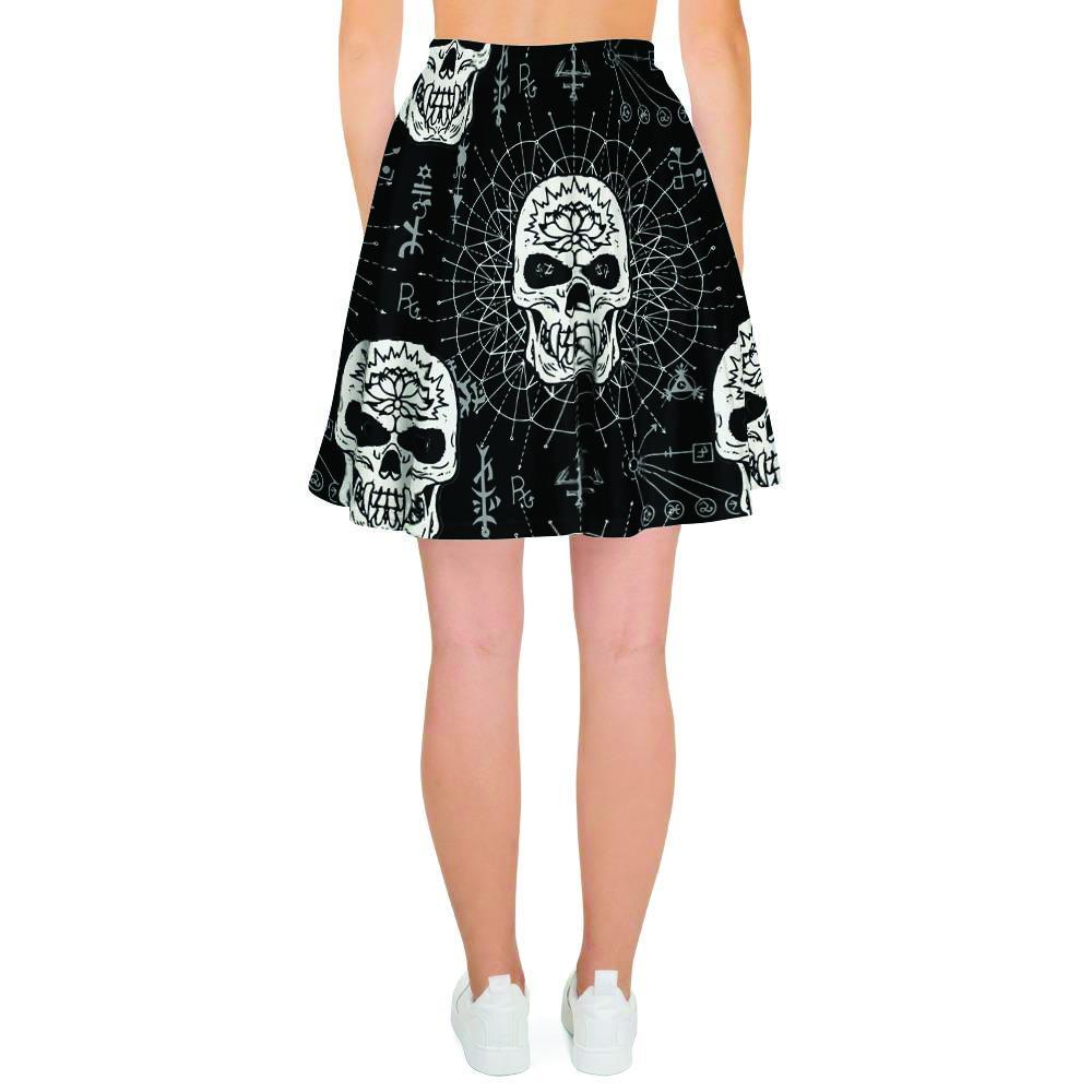 Skull Gothic Witch Women's Skirt-grizzshop