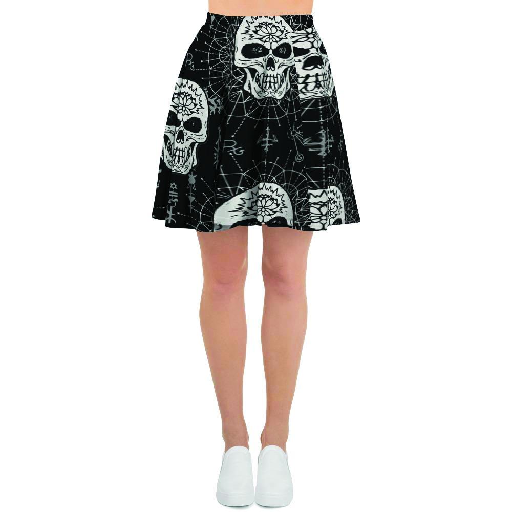 Skull Gothic Witch Women's Skirt-grizzshop