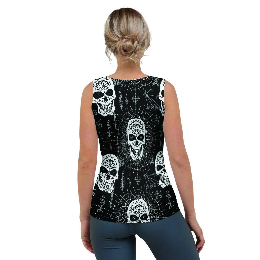 Skull Gothic Witch Women's Tank Top-grizzshop