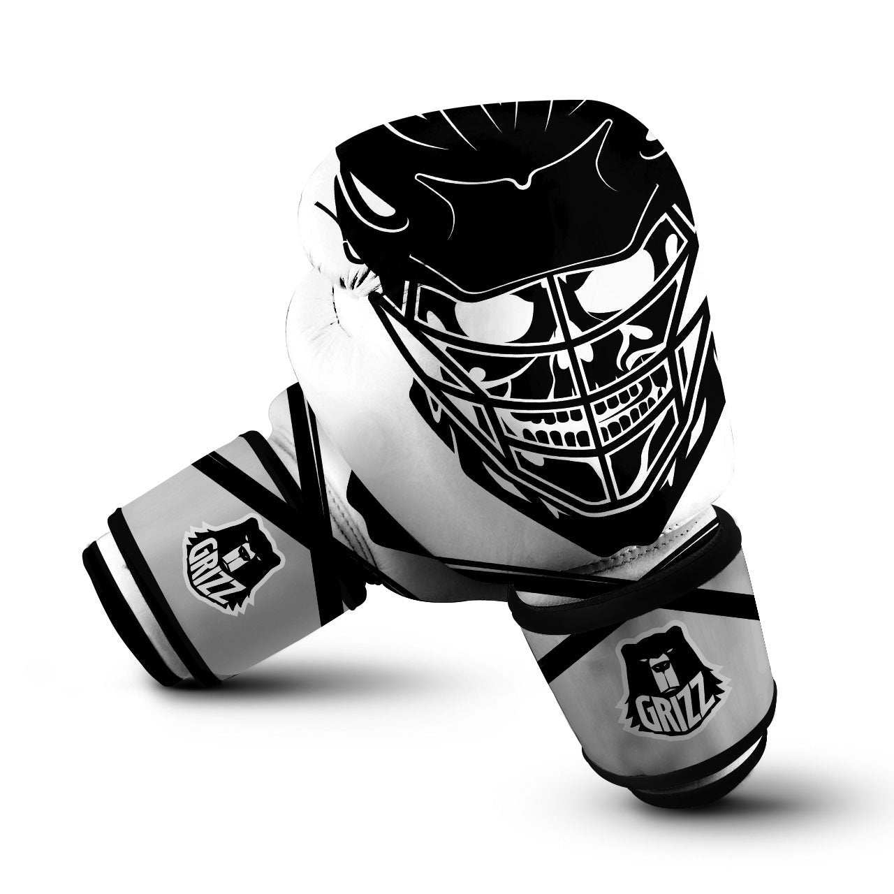 Skull Lacrosse Print Boxing Gloves-grizzshop