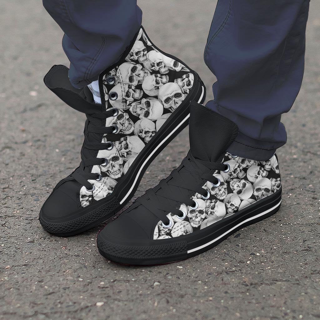 Skull Men's High Top Shoes-grizzshop