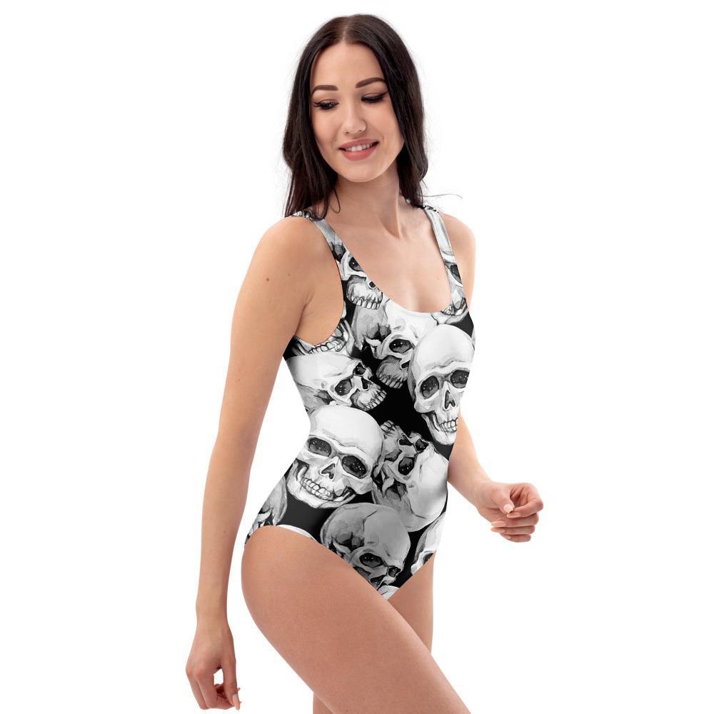 Skull One Piece Swimsuite-grizzshop