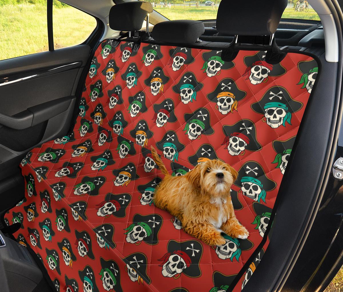 Skull Pirate Print Pattern Pet Car Seat Cover-grizzshop